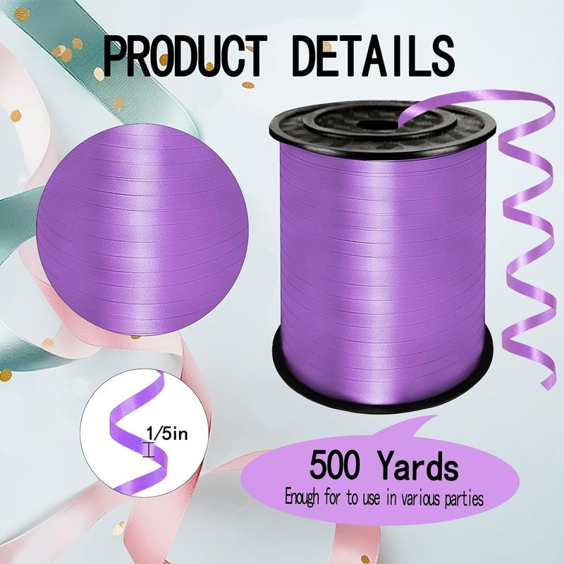 YCDMLJC 500 Yards Light Purple Curling Ribbon,Ribbons for Crafts,1/5 Inch Ribbon,Balloon String, Party Decoration,Ribbons for Florist Flower Bows for Graduation Supplies - Image 2